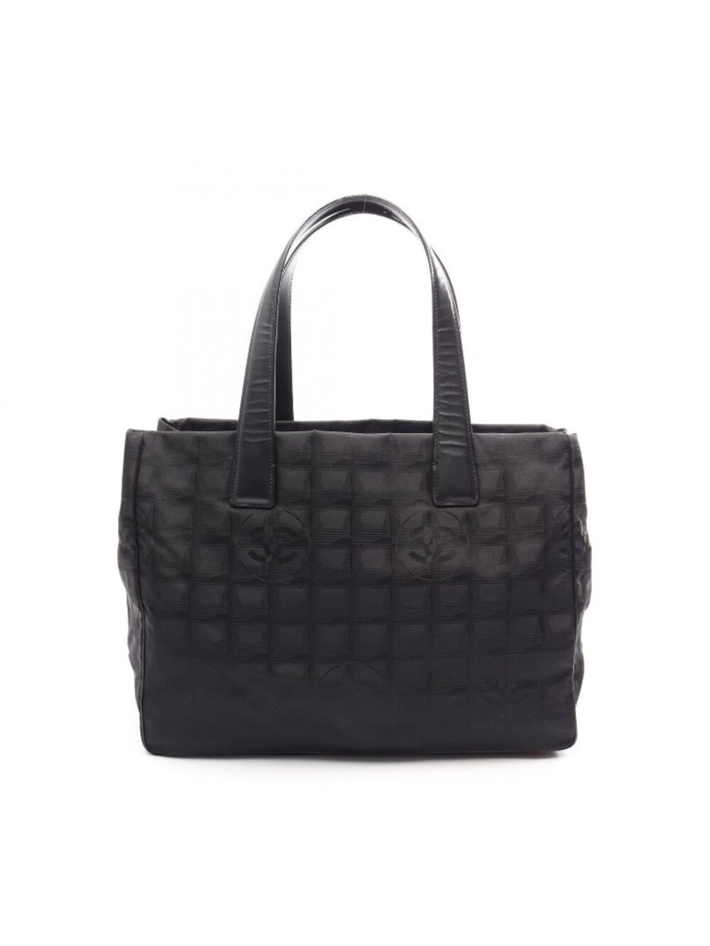 Chanel Tote New Travel Line MM Black Leather MM